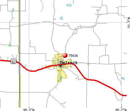 Detroit, TX (75436) map