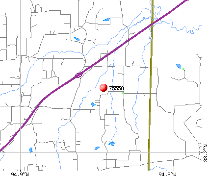 Cookville, TX (75558) map