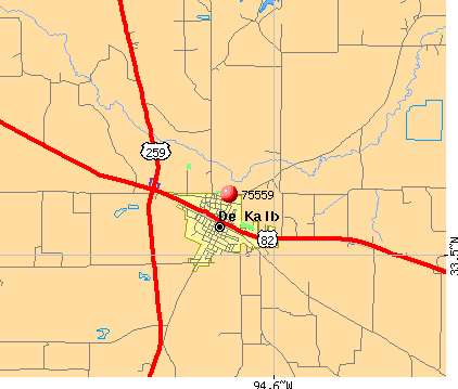 De Kalb, TX (75559) map