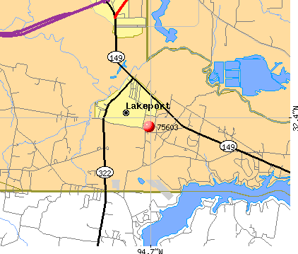 Lakeport, TX (75603) map