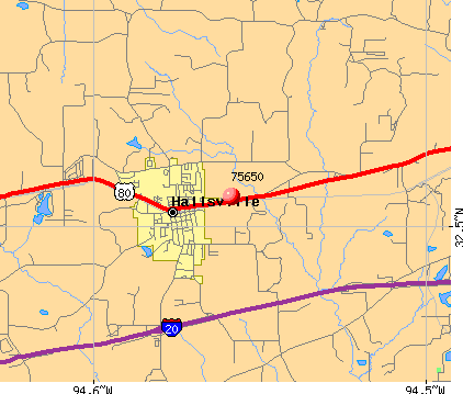 Hallsville, TX (75650) map