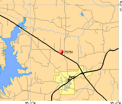 Arp, TX (75750) map