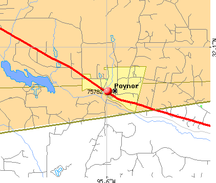 Poynor, TX (75782) map