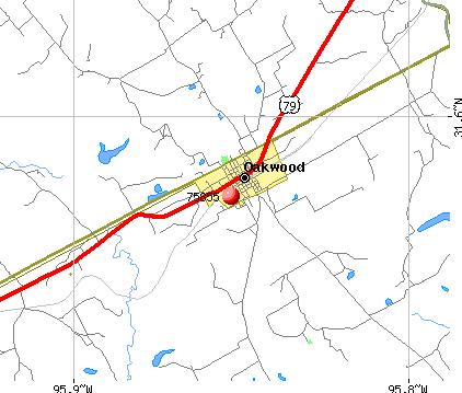 Oakwood, TX (75855) map