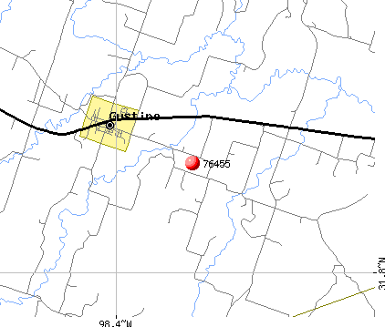 Gustine, TX (76455) map