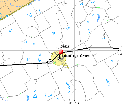 Blooming Grove, TX (76626) map