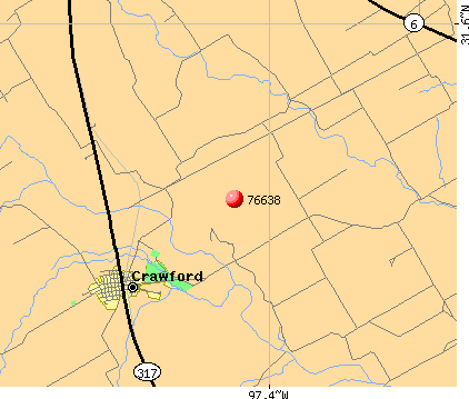Crawford, TX (76638) map