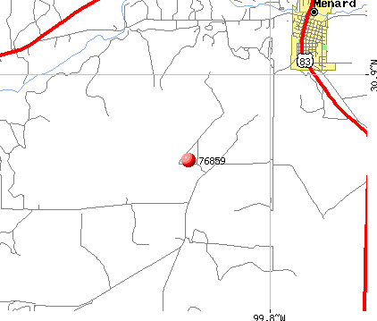 Menard, TX (76859) map