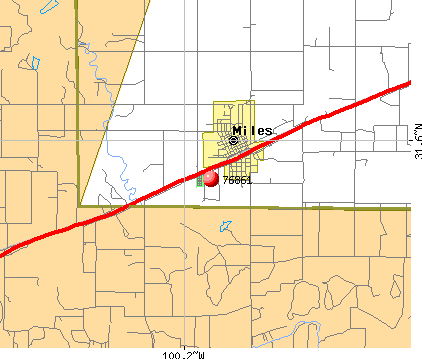 Miles, TX (76861) map