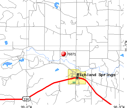 Richland Springs, TX (76871) map