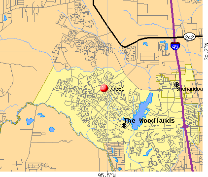 The Woodlands Zip Code Map - Maps For You