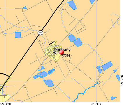 Danbury, TX (77534) map