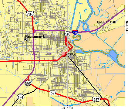 Beaumont Texas Zip Code Map  World Map