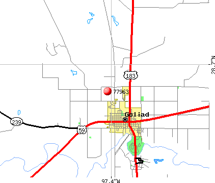 Goliad, TX (77963) map