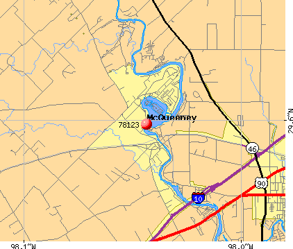 McQueeney, TX (78123) map