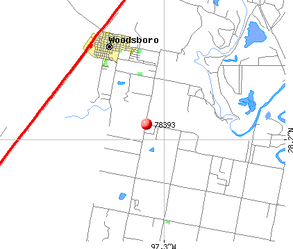 Woodsboro, TX (78393) map