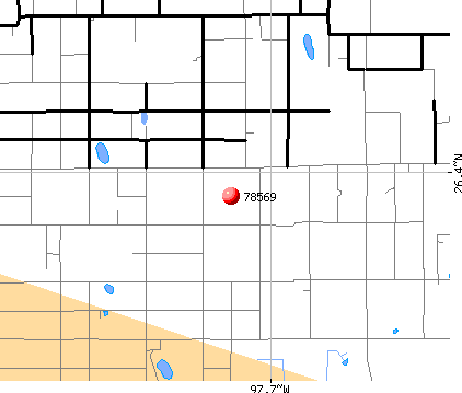 Yznaga, TX (78569) map