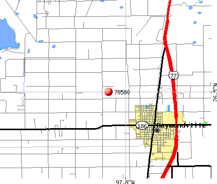 Raymondville, TX (78580) map