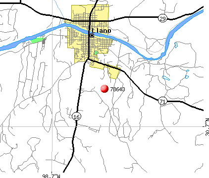 Llano, TX (78643) map