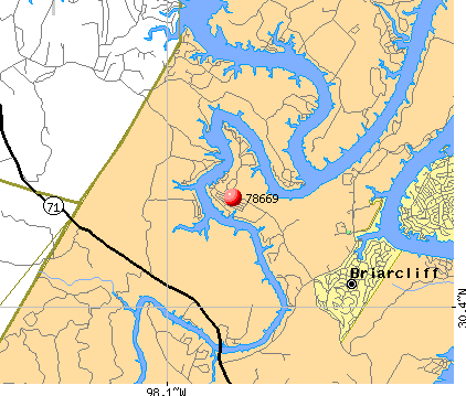 Briarcliff, TX (78669) map