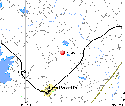 Fayetteville, TX (78940) map