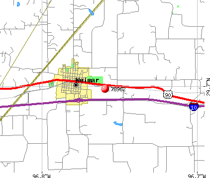 Weimar, TX (78962) map
