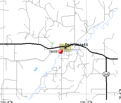 Darrouzett, TX (79024) map