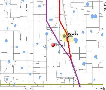 Kress, TX (79052) map