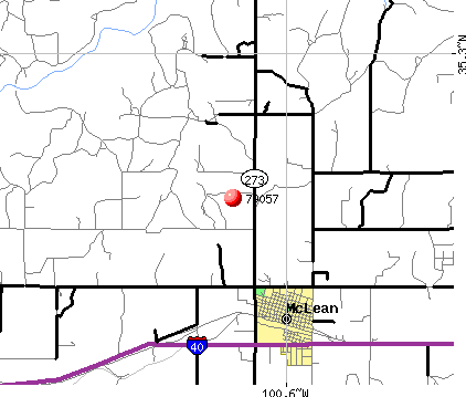 McLean, TX (79057) map