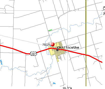 Chillicothe, TX (79225) map