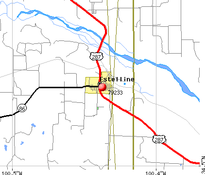 Estelline, TX (79233) map