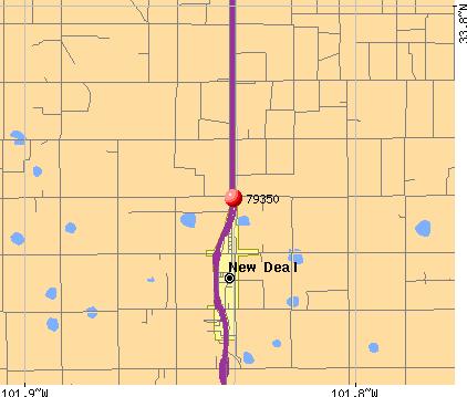 New Deal, TX (79350) map