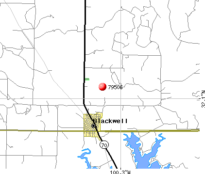 Blackwell, TX (79506) map