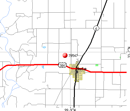 Rule, TX (79547) map