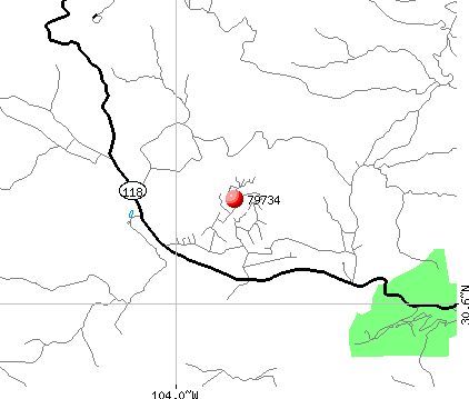 Fort Davis, TX (79734) map