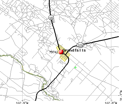 Grandfalls, TX (79742) map