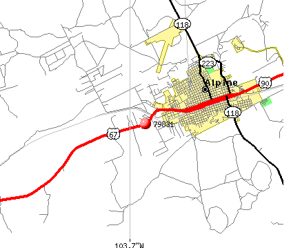 Alpine, TX (79831) map