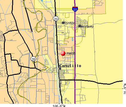 Canutillo, TX (79835) map