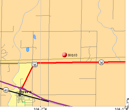 Byers, CO (80103) map
