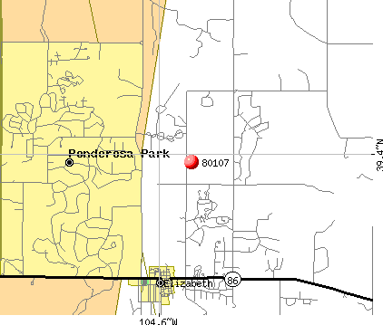 Elizabeth, CO (80107) map