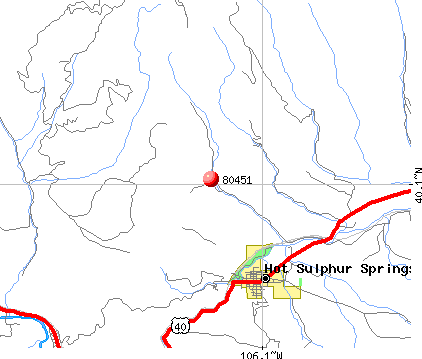 Hot Sulphur Springs, CO (80451) map
