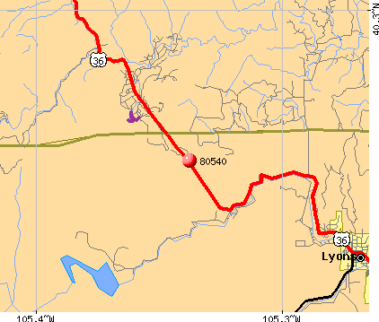 Lyons, CO (80540) map