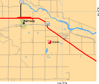 Kersey, CO (80644) map