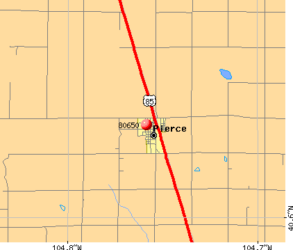 Pierce, CO (80650) map