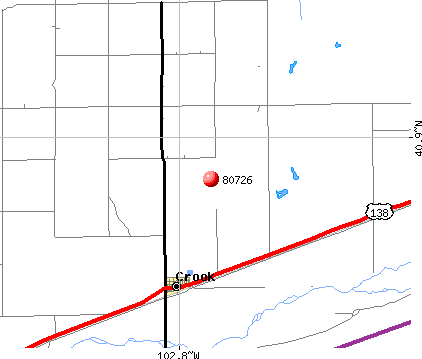 Crook, CO (80726) map