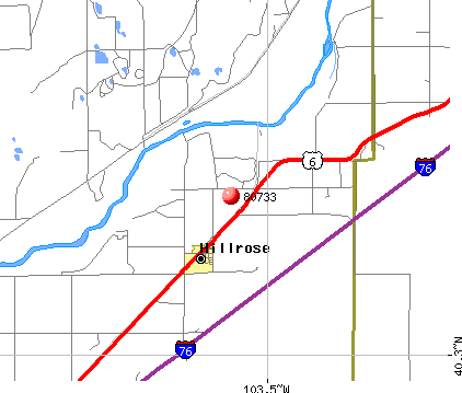 Hillrose, CO (80733) map