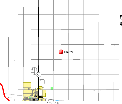 Yuma, CO (80759) map