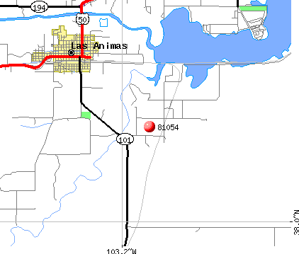 Las Animas, CO (81054) map