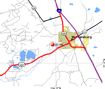 Walsenburg, CO (81089) map
