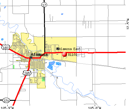 Alamosa, CO (81101) map